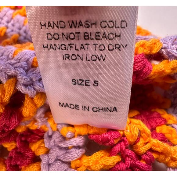 NWOT VICI Mirena Crochet Crop Cover Up Top Size S Festival Boho Indie Resortwear - Picture 7 of 7